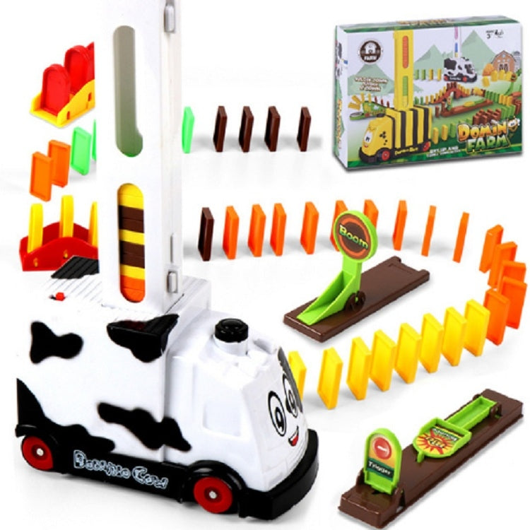 Puzzle Domino Car Electric Train With Sound And Light Music Automatic Licensing Electric Car Toy(White Cow) - Music Toys by buy2fix | Online Shopping UK | buy2fix