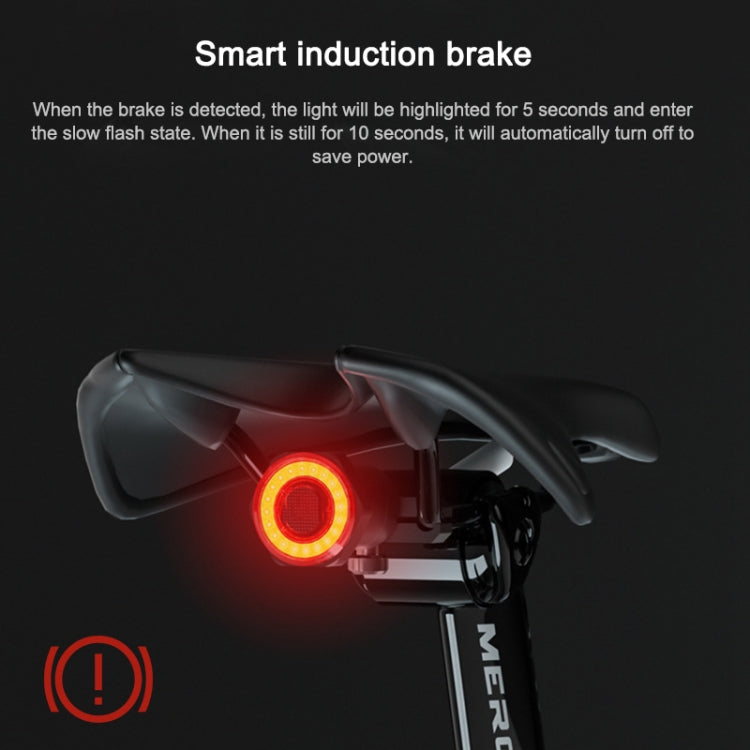 MEROCA MX2 Smart Sensor Brake Tail Light Mountain Bike Light USB Charging Road Bike Night Riding Tail Light, Color:Seat Cushion Installation Coloful - Taillights by buy2fix | Online Shopping UK | buy2fix