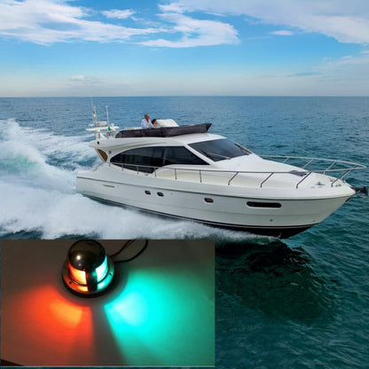 4W 12V IP65 Waterproof Stainless Steel Two-color Marine Signal Light Red and Green LED Lights - Marine Accessories & Parts by buy2fix | Online Shopping UK | buy2fix