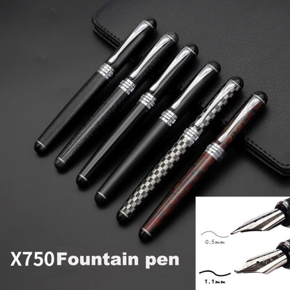 X750 Stationery Stainless Steel Fountain Pen Medium Nib Ink Pens School Oiifice Gift, Nib Size:1.1mm(Ivory) - Fountain Pens by buy2fix | Online Shopping UK | buy2fix