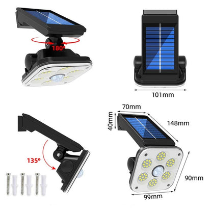 54 LED Solar Wall Light Outdoor Waterproof Human Body Induction Garden Lamp Street Light - Solar Lights by buy2fix | Online Shopping UK | buy2fix