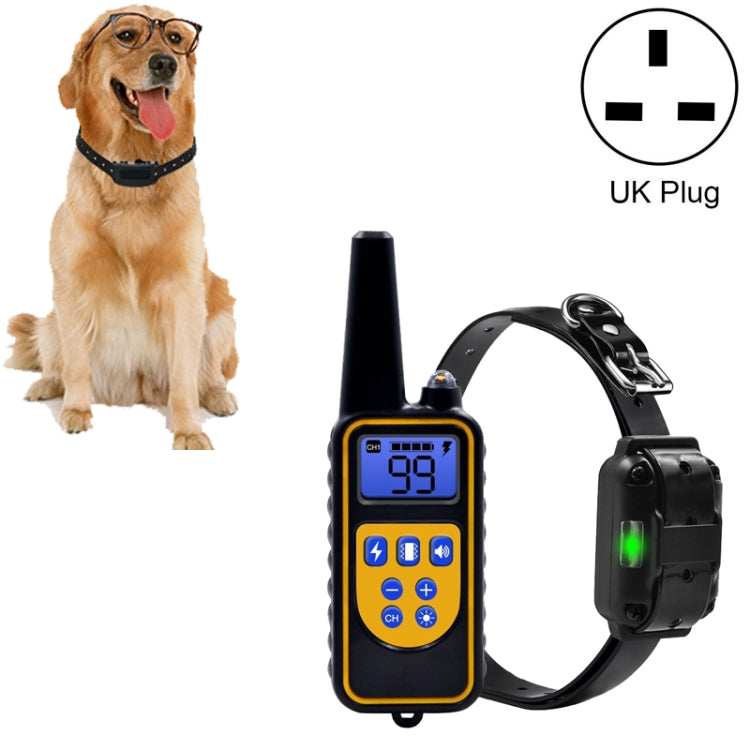 Bark Stopper Dog Training Device Dog Collar with Electric Shock Vibration Warning(UK Plug) - Training Aids by buy2fix | Online Shopping UK | buy2fix