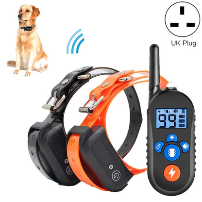 800m Remote Control Electric Shock Bark Stopper Vibration Warning Pet Supplies Electronic Waterproof Collar Dog Training Device, Style:556-2(UK Plug) - Training Aids by buy2fix | Online Shopping UK | buy2fix