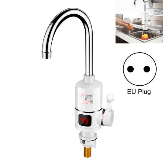 Kitchen Instant Electric Hot Water Faucet EU Plug, Style:Digital Display Big Elbow - Faucets & Accessories by buy2fix | Online Shopping UK | buy2fix