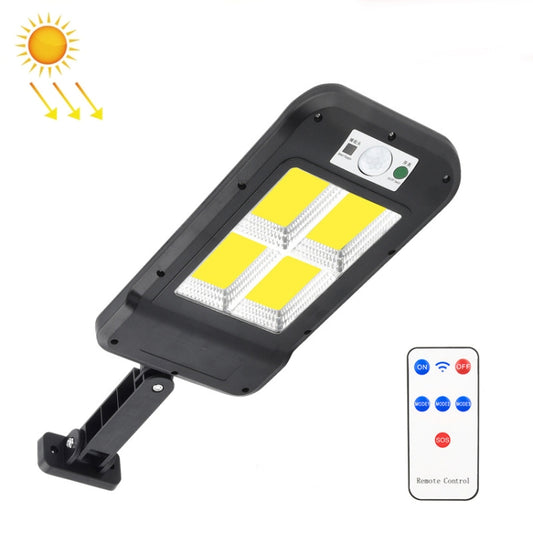 Solar Wall Light Outdoor Waterproof Human Body Induction Garden Lighting Household Street Light 4 x 40COB With Remote Control - Solar Lights by buy2fix | Online Shopping UK | buy2fix