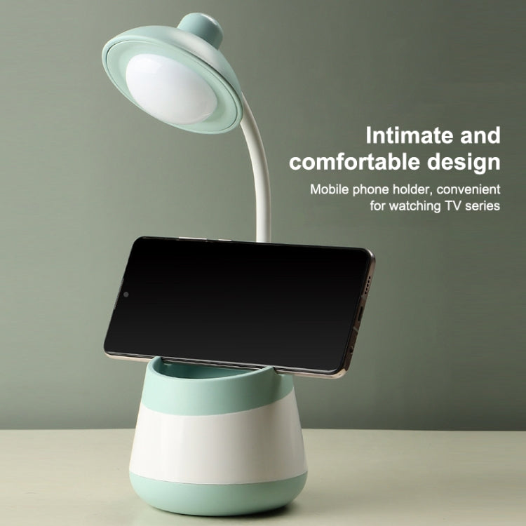 USB Charging LED Desk Light Eye Protection Lamp with Pen Holder and Phone Holder(CS276-4 Yellow) - Desk Lamps by buy2fix | Online Shopping UK | buy2fix