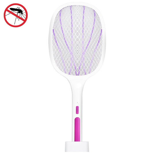 Electrical Mosquito Swatter Mosquito Killer Two-In-One USB Rechargeable Household Electrical Mosquito Swatter, Colour: LEDx6 Purple (Base Charging) - Fly Swatter by buy2fix | Online Shopping UK | buy2fix