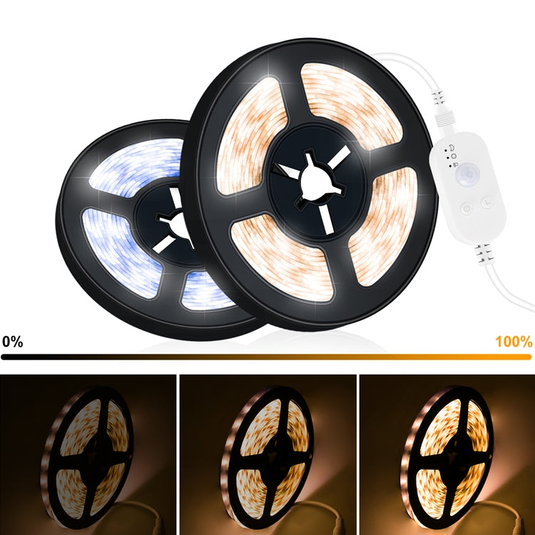 LED Light Strip USB Human Intelligent Induction Waterproof Light Strip 2835 Patch Cabinet Wardrobe Soft Light Strip 0.5m(3000K Warm White) - Sensor LED Lights by buy2fix | Online Shopping UK | buy2fix