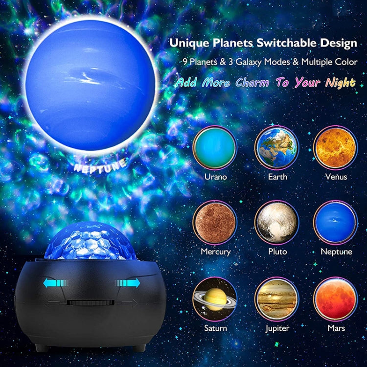 DQ-M3 LED Rotating Starry Sky Light Bluetooth Music Planets Ocean Projector Support TF Card,Style: Rechargeable(Black) - Novelty Lighting by buy2fix | Online Shopping UK | buy2fix