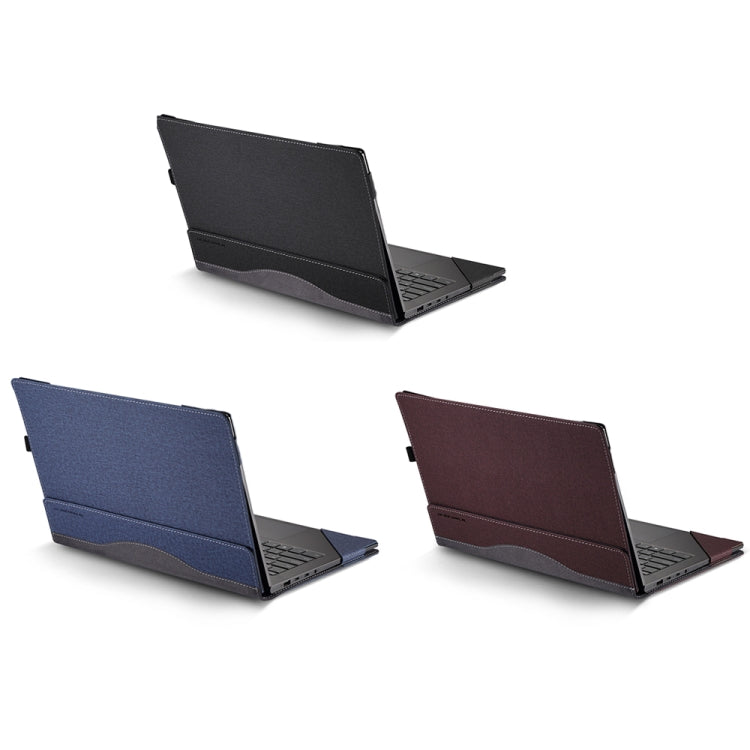 For Samsung Galaxy Book Pro 360 15.6 inch Leather Laptop Anti-Fall Protective Case With Stand(Black) - 15 inch by buy2fix | Online Shopping UK | buy2fix