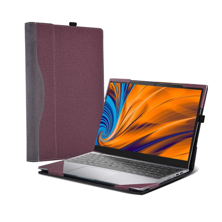 For Samsung Galaxy Book 3 Pro 16 Inch Leather Laptop Anti-Fall Protective Case(Wine Red) - 15.6 - 17 inch by buy2fix | Online Shopping UK | buy2fix