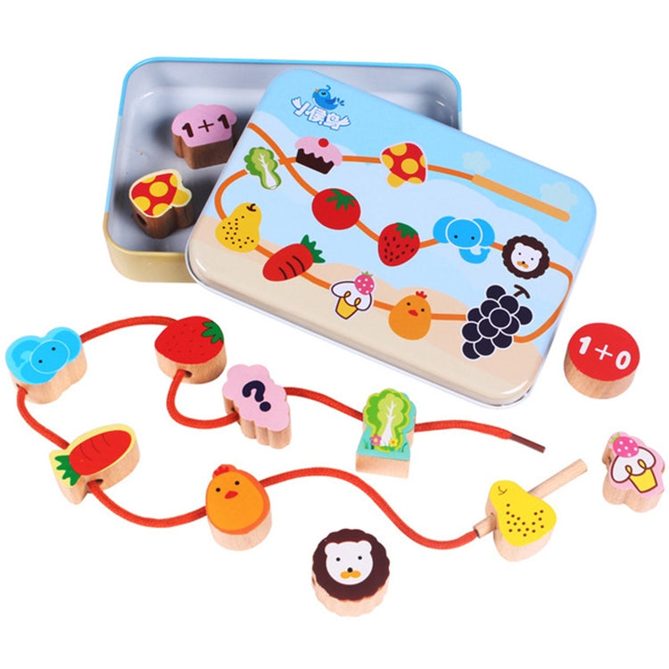 Wooden Toys Baby DIY Toy Cartoon Fruit Animal Stringing Threading Wooden Beads Toy(Vegetable and Fruit) - Early Education Toys by buy2fix | Online Shopping UK | buy2fix