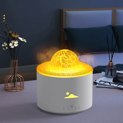 HX-130 Colorful Night Light Planet Desktop Flame Aromatherapy Humidifier, Spec: UK Plug(White) - Air Purifiers & Accessories by buy2fix | Online Shopping UK | buy2fix