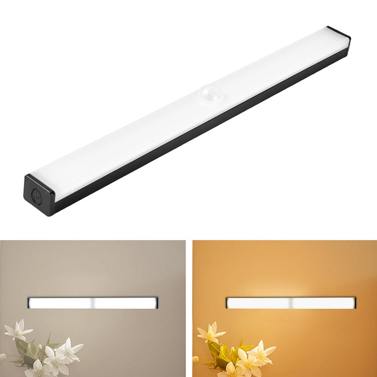 LED Human Body Induction Lamp Long Strip Charging Cabinet Lamp Strip, Size: 15cm(Black and Warm Light) - Sensor LED Lights by buy2fix | Online Shopping UK | buy2fix