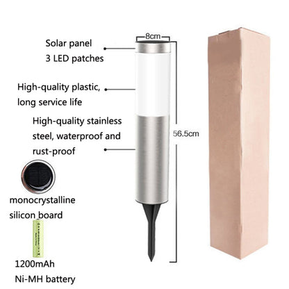 DSA-001 Solar Garden Column Outdoor Lawn Light, Style: Black-Warm Light - Solar Lights by buy2fix | Online Shopping UK | buy2fix