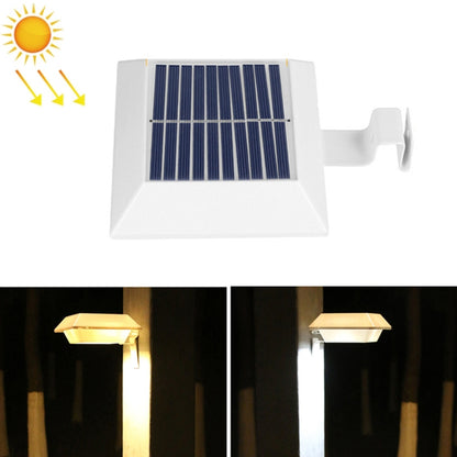 12 LED Solar Outdoor Railing Stair Square Wall Light(White Shell-Warm Light) - Solar Lights by buy2fix | Online Shopping UK | buy2fix