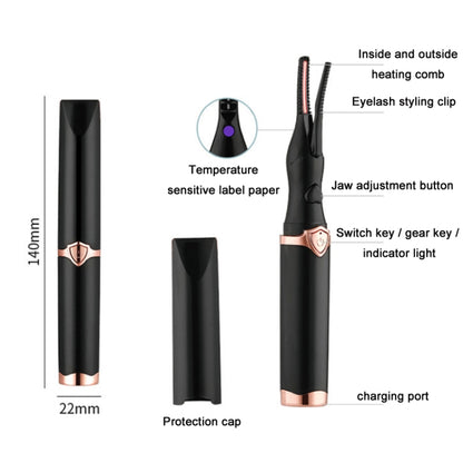 Long-Lasting Styling Smart Electric Eyelash Curler(Black) - Eyes by buy2fix | Online Shopping UK | buy2fix