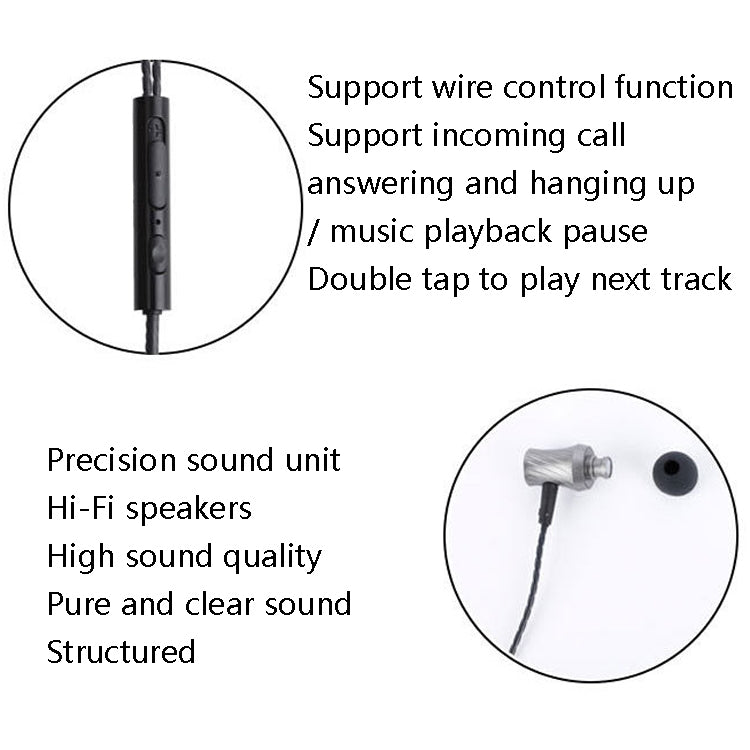 2 PCS TS1812 Type-C Plug In-Ear Digital Wired Earphone With Mic(Black) - Type-C Earphone by buy2fix | Online Shopping UK | buy2fix