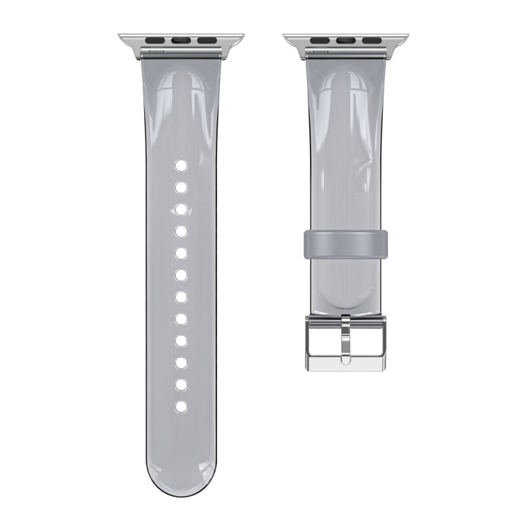 TPU Fuel Injection Watch Band For Apple Watch Series 7 41mm /6&SE&5&4 40mm /3&2&1 38mm(Transparent  Gray) - Watch Bands by null | Online Shopping UK | buy2fix