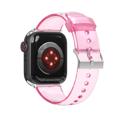 TPU Fuel Injection Watch Band For Apple Watch Series 7 41mm /6&SE&5&4 40mm /3&2&1 38mm(Transparent  Pink) - Watch Bands by null | Online Shopping UK | buy2fix