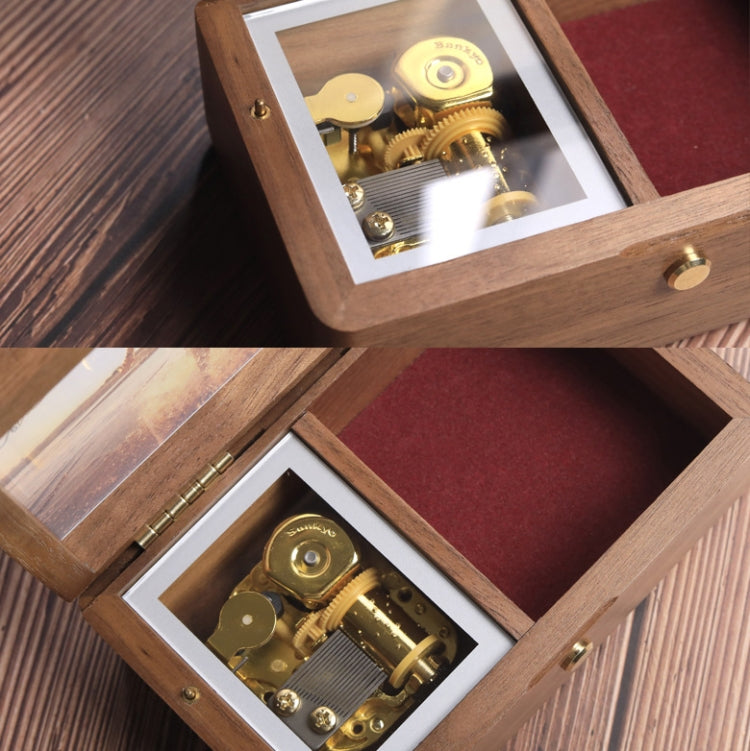 Wooden Jewelry Storage Music Box with Photo Frame Function, Spec: Maple+Necklace Flannel - Music Box by buy2fix | Online Shopping UK | buy2fix