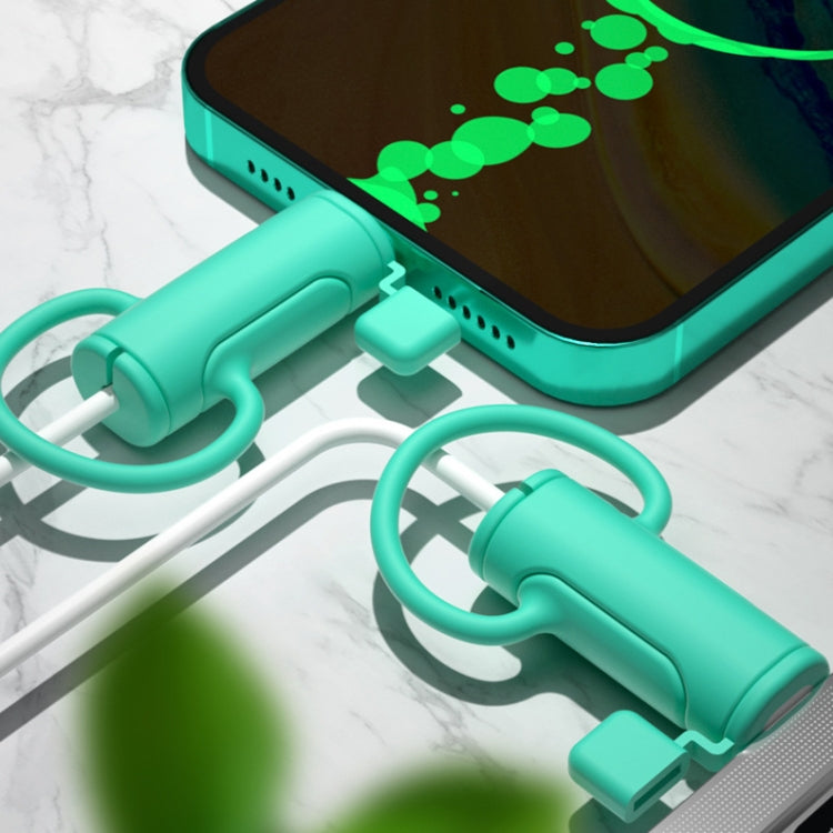 3 PCS Soft Washable Data Cable Silicone Case For Apple, Spec: 8 Pin (Mint Green) - Cable Organizer by buy2fix | Online Shopping UK | buy2fix