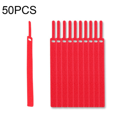 50 PCS Needle Shape Self-adhesive Data Cable Organizer Colorful Bundles 15 x 300mm(Red) - Cable Organizer by buy2fix | Online Shopping UK | buy2fix