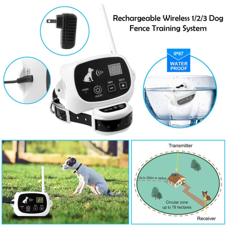 KD-661 500m Wireless Electric Dog Pet Fence Shock Collar,Spec: For Three Dog(UK Plug) - Training Aids by buy2fix | Online Shopping UK | buy2fix