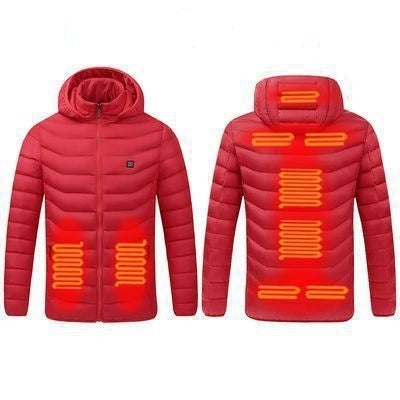9 Zone Red USB Winter Electric Heated Jacket Warm Thermal Jacket, Size: S - Down Jackets by buy2fix | Online Shopping UK | buy2fix