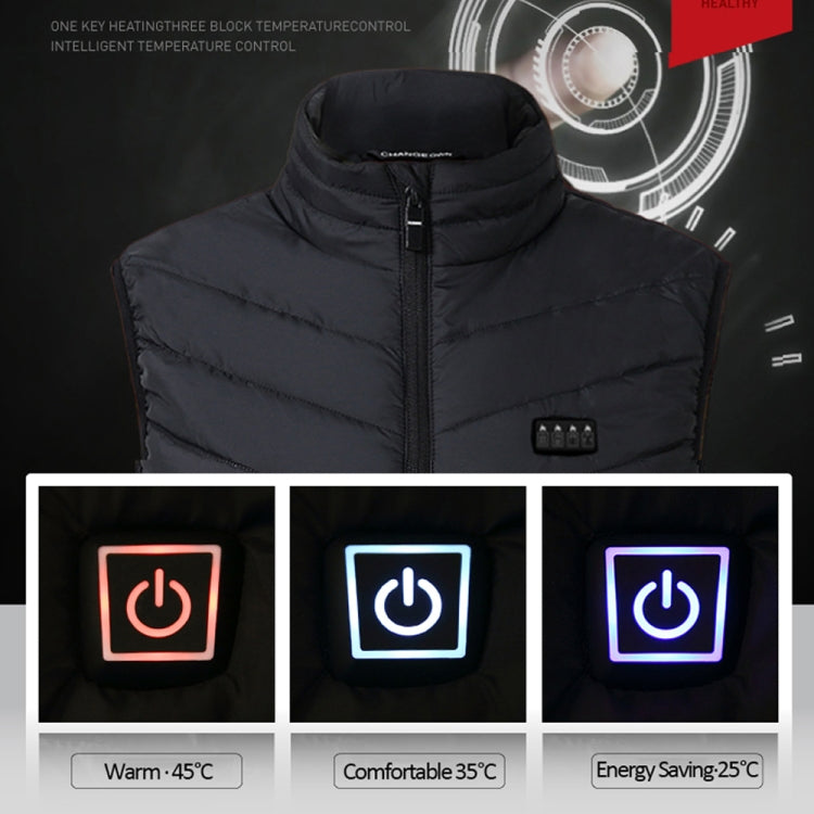 17 Area  4 Control Black USB Electric Heating Undershirt Intelligent Warm Vest(3XL) - Down Jackets by buy2fix | Online Shopping UK | buy2fix