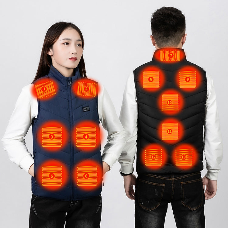 17 Area  4 Control Black USB Electric Heating Undershirt Intelligent Warm Vest(4XL) - Down Jackets by buy2fix | Online Shopping UK | buy2fix