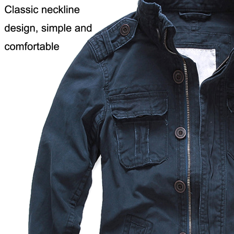 Autumn And Winter Middle Aged Men Jacket Casual Workers Dress Denim Jackets Clothes, Size: S(Khaki) - Loose Coat by buy2fix | Online Shopping UK | buy2fix