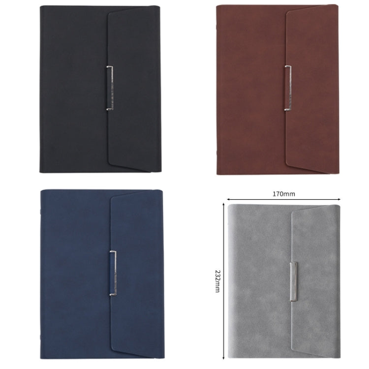 6 Hole Three Fold Loose-leaf Case A5 Business Notebook Office Stationery Notepad(Grey) - Notebooks by buy2fix | Online Shopping UK | buy2fix