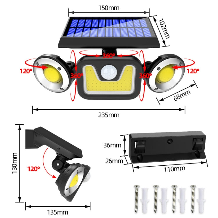 Outdoor Waterproof Human Body Sensor Garden Solar Wall Light(TY05103) - Solar Lights by buy2fix | Online Shopping UK | buy2fix