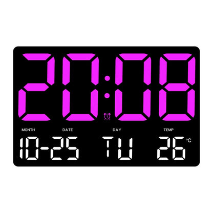 Large Display Led Digital Clock 5 Modes Brightness Adjustable Temperature Mute Electronic Clock(Western Red Double Color) - Alarm Clocks by buy2fix | Online Shopping UK | buy2fix