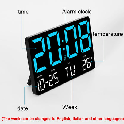 Large Display Led Digital Clock 5 Modes Brightness Adjustable Temperature Mute Electronic Clock(Orange Red Double Color) - Alarm Clocks by buy2fix | Online Shopping UK | buy2fix