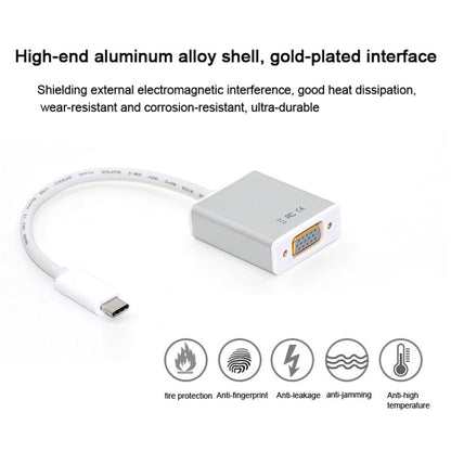 USB-C/Type-C To VGA HD Converter 1080P Laptop Connecting Display Mobile Phone Same Screen Line - VGA Converter by buy2fix | Online Shopping UK | buy2fix