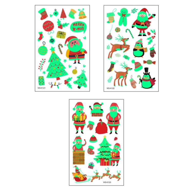 10pcs Christmas Glow Waterproof Cartoon Tattoo Sticker(WS-K122) - Christmas Others by buy2fix | Online Shopping UK | buy2fix