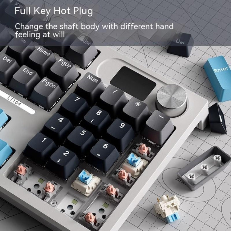 LANGTU LT104 Mechanical Keyboard Backlight Display Flexible DIY Keyboard, Style: Wired Single Mode Silver Axis (White) - Wired Keyboard by LANGTU | Online Shopping UK | buy2fix