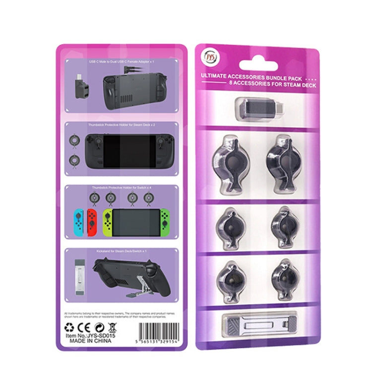 JYS JYS-SD015 8pcs/set Raptor Protective Kit With Bracket For Switch / Switch OLED / Switch Lite / Steam Deck(Black) - Cases by JYS | Online Shopping UK | buy2fix