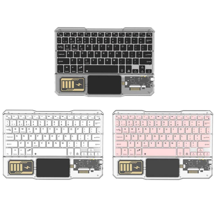 KB-333 RGB Backlit Wireless Bluetooth Keyboard Cell Phone Tablet Laptop Compatible Keypad(Black) - Universal Keyboard by buy2fix | Online Shopping UK | buy2fix