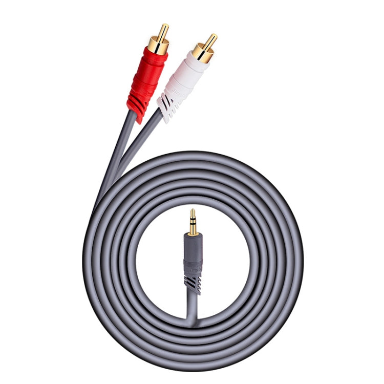 JINGHUA 3.5mm To 2RCA Audio Cable Game Console Outdoor Audio Connection Cable, Size: 5m(Grey) - RCA Cable by JINGHUA | Online Shopping UK | buy2fix