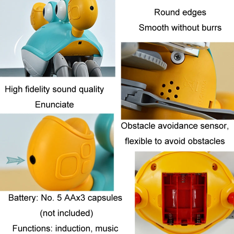 Escape Crab Automatic Obstacle Avoidance Light Music Electric Induction Crawling Toy(Green Battery Model) - Music Toys by buy2fix | Online Shopping UK | buy2fix