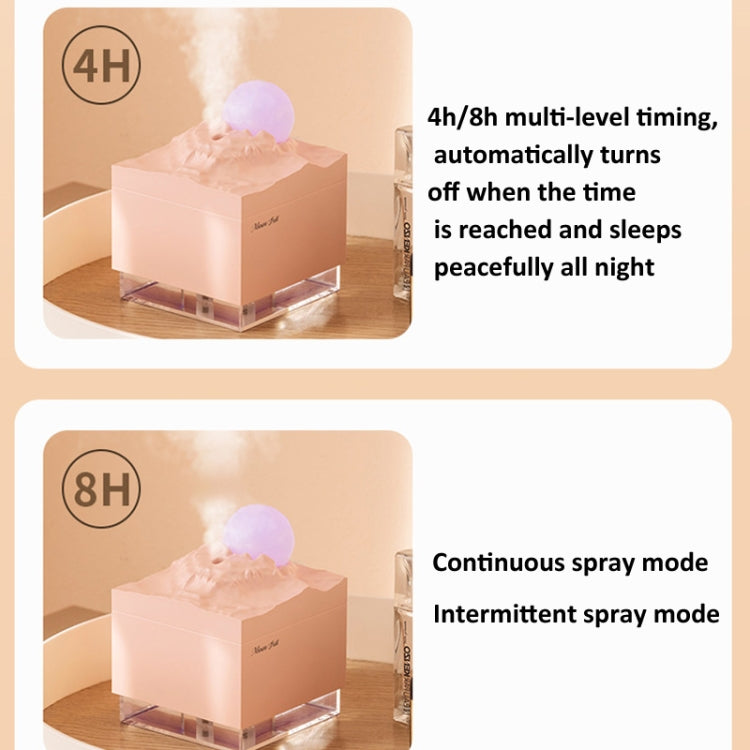 Moon Meteorite Mini Humidifier With Colorful Night Light(White) - Air Purifiers & Accessories by buy2fix | Online Shopping UK | buy2fix