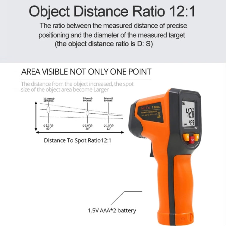 NJTY Digital Display High-Precision Infrared Thermometer For Bakery Kitchen Industry, Spec: T400 - Digital Thermometer by NJTY | Online Shopping UK | buy2fix