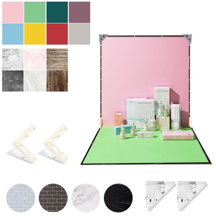 2pcs 60cm Double-Sided Background Board + 7pcs Backdrop Paper Photography Props Set, Spec: Set 3 - Solid Color by buy2fix | Online Shopping UK | buy2fix