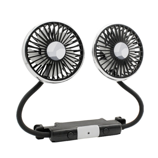 Car Double-head Hose Seat Fan with Light(Black) - Heating & Fans by buy2fix | Online Shopping UK | buy2fix