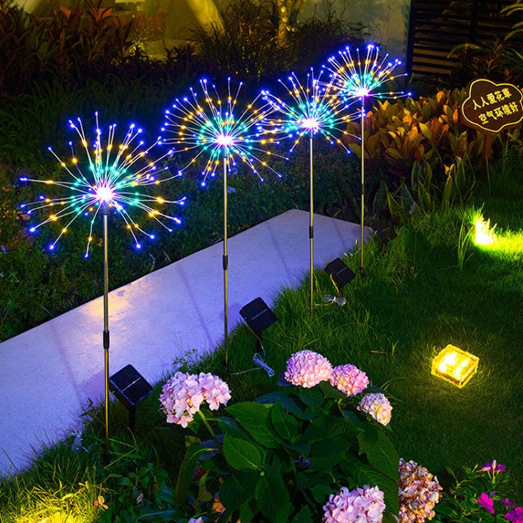 1 Drag 3 Color Light 360 LEDs Solar Fireworks Lamp Grass Globe Dandelion Flash String With Remote Control - Solar Lights by buy2fix | Online Shopping UK | buy2fix