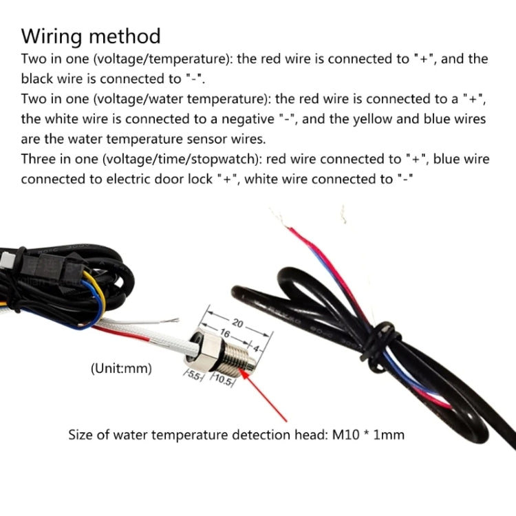 Compact LED Digital Display Time Voltmeter, Specification: 3 in 1 White - Electrical Instruments by buy2fix | Online Shopping UK | buy2fix