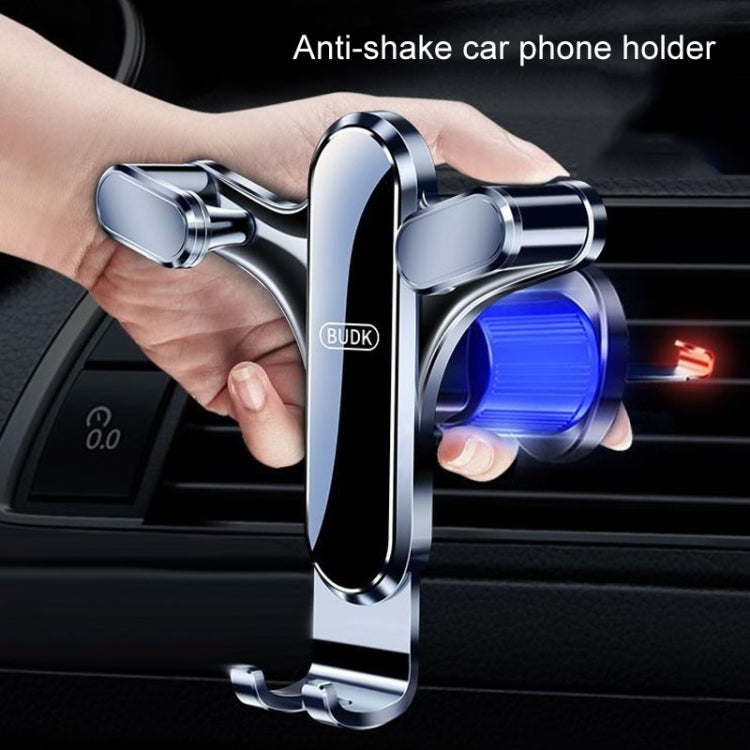 BUDK Triangle Gravity Sensor Car Phone Bracket Car Air Vent Navigation Holder, Model: Adhesive Model - Car Holders by BUDK | Online Shopping UK | buy2fix